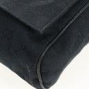 GUCCI GG Canvas Shoulder Bag Black Silver 146236 Auth 205299V-17
