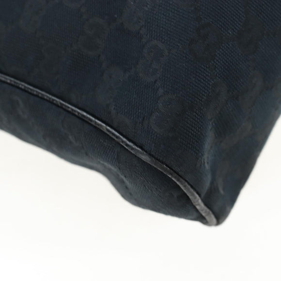 GUCCI GG Canvas Shoulder Bag Black Silver 146236 Auth 205299V