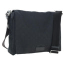 GUCCI GG Canvas Shoulder Bag Black Silver 146236 Auth 205299V-1