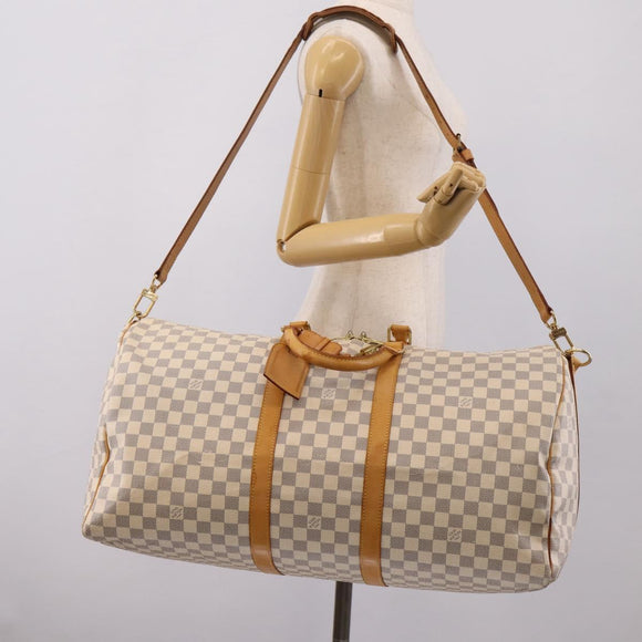 LOUIS VUITTON Damier Azur Keepall Bandouliere55 Bag N41429 LV Auth 205301A
