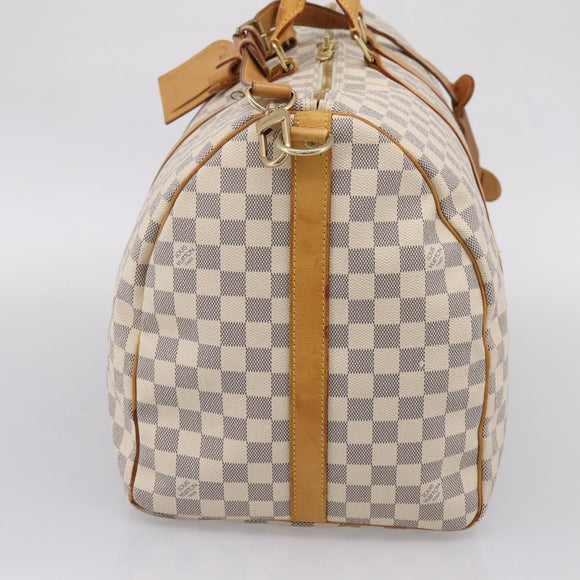 LOUIS VUITTON Damier Azur Keepall Bandouliere55 Bag N41429 LV Auth 205301A