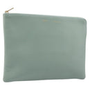 CELINE Clutch Bag Leather Green Gold Auth 205304A-1