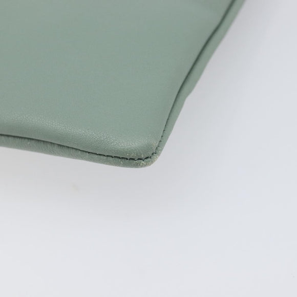 CELINE Clutch Bag Leather Green Gold Auth 205304A