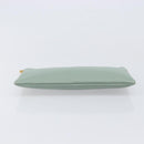 CELINE Clutch Bag Leather Green Gold Auth 205304A-7