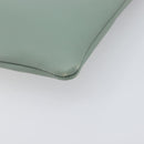 CELINE Clutch Bag Leather Green Gold Auth 205304A-8