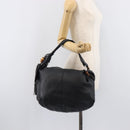 GUCCI Bamboo Shoulder Bag Leather Black Silver 232930 Auth 205316A-26