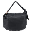 GUCCI Bamboo Shoulder Bag Leather Black Silver 232930 Auth 205316A-3