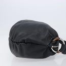 GUCCI Bamboo Shoulder Bag Leather Black Silver 232930 Auth 205316A-4