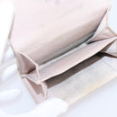 CHANEL Matelasse Wallet Lamb Skin Beige Silver CC Auth 205317-20