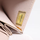 CHANEL Matelasse Wallet Lamb Skin Beige Silver CC Auth 205317-11