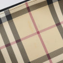 BURBERRY Nova Check Hand Bag PVC Beige Silver Auth 205321-10