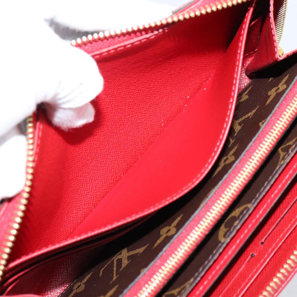 LOUIS VUITTON Monogram Sleys Zippy Wallet Long Wallet Red M61854 LV Auth 205323V