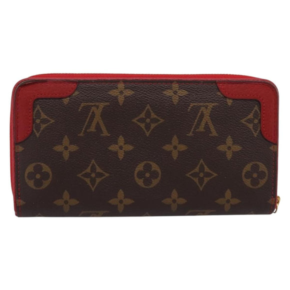 LOUIS VUITTON Monogram Sleys Zippy Wallet Long Wallet Red M61854 LV Auth 205323V