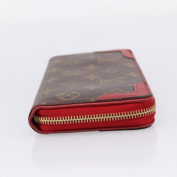 LOUIS VUITTON Monogram Sleys Zippy Wallet Long Wallet Red M61854 LV Auth 205323V
