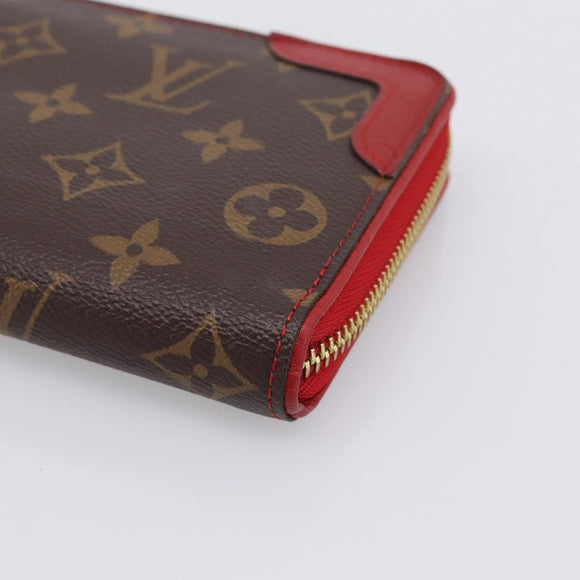 LOUIS VUITTON Monogram Sleys Zippy Wallet Long Wallet Red M61854 LV Auth 205323V
