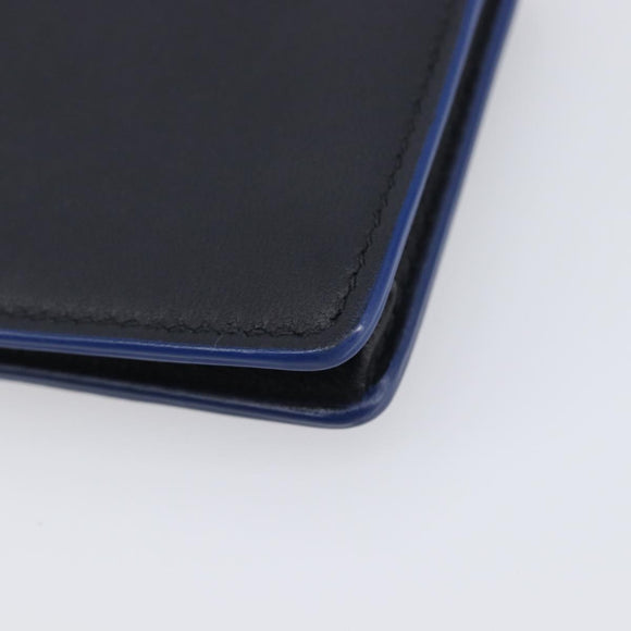 Bottega Veneta INTRECCIATO Card Case Leather Black Blue Auth 205327M