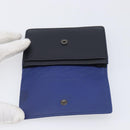 Bottega Veneta INTRECCIATO Card Case Leather Black Blue Auth 205327M-12
