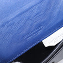 Bottega Veneta INTRECCIATO Card Case Leather Black Blue Auth 205327M-14