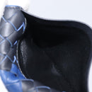 Bottega Veneta INTRECCIATO Card Case Leather Black Blue Auth 205327M-20