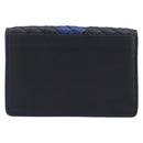 Bottega Veneta INTRECCIATO Card Case Leather Black Blue Auth 205327M-3