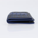 Bottega Veneta INTRECCIATO Card Case Leather Black Blue Auth 205327M-5
