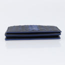 Bottega Veneta INTRECCIATO Card Case Leather Black Blue Auth 205327M-7