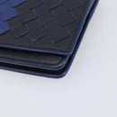 Bottega Veneta INTRECCIATO Card Case Leather Black Blue Auth 205327M-8