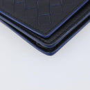 Bottega Veneta INTRECCIATO Card Case Leather Black Blue Auth 205327M-9