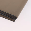 LOEWE Anagram Trifold Wallet Leather Beige Silver Auth 205328M-16