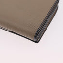 LOEWE Anagram Trifold Wallet Leather Beige Silver Auth 205328M-17