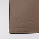LOEWE Anagram Trifold Wallet Leather Beige Silver Auth 205328M-19