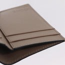 LOEWE Anagram Trifold Wallet Leather Beige Silver Auth 205328M-22