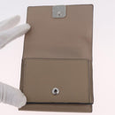 LOEWE Anagram Trifold Wallet Leather Beige Silver Auth 205328M-9