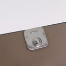 LOEWE Anagram Trifold Wallet Leather Beige Silver Auth 205328M-25
