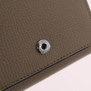 LOEWE Anagram Trifold Wallet Leather Beige Silver Auth 205328M-26