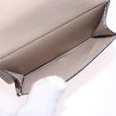 LOEWE Anagram Trifold Wallet Leather Beige Silver Auth 205328M-10