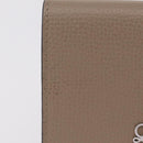 LOEWE Anagram Trifold Wallet Leather Beige Silver Auth 205328M-2