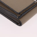 LOEWE Anagram Trifold Wallet Leather Beige Silver Auth 205328M-14