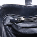 BURBERRY Nova Check Hand Bag PVC Beige Silver Auth 205331-22