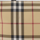 BURBERRY Nova Check Hand Bag PVC Beige Silver Auth 205331-4