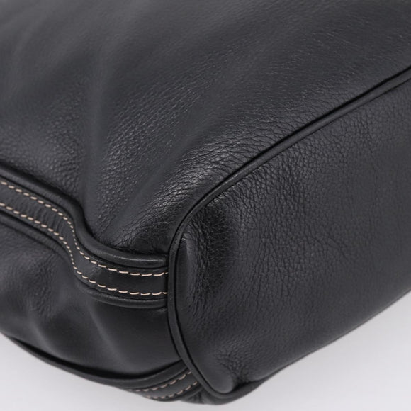 LOEWE Shoulder Bag Leather Black Silver Auth 205333V