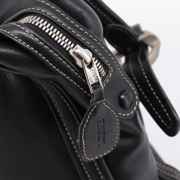 LOEWE Shoulder Bag Leather Black Silver Auth 205333V