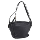 LOEWE Shoulder Bag Leather Black Silver Auth 205333V-1