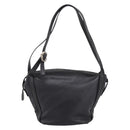 LOEWE Shoulder Bag Leather Black Silver Auth 205333V-13