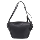 LOEWE Shoulder Bag Leather Black Silver Auth 205333V-2