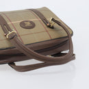 Burberrys Nova Check Hand Bag Canvas Beige Gold Auth 205340-10