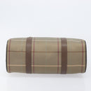 Burberrys Nova Check Hand Bag Canvas Beige Gold Auth 205340-8