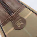 Burberrys Nova Check Hand Bag Canvas Beige Gold Auth 205340-21