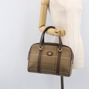 Burberrys Nova Check Hand Bag Canvas Beige Gold Auth 205340-28