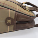 Burberrys Nova Check Hand Bag Canvas Beige Gold Auth 205340-6